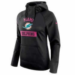 NFL Miami Dolphins Nike Womens Breast Cancer Awareness Circuit Performance Pullover Hoodie Black