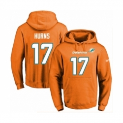 Football Mens Miami Dolphins 17 Allen Hurns Orange Name Number Pullover Hoodie