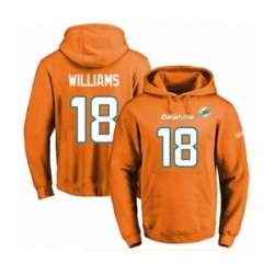Football Mens Miami Dolphins 18 Preston Williams Orange Name Number Pullover Hoodie