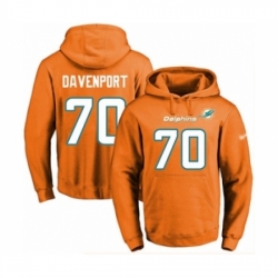 Football Mens Miami Dolphins 70 Julien Davenport Orange Name Number Pullover Hoodie