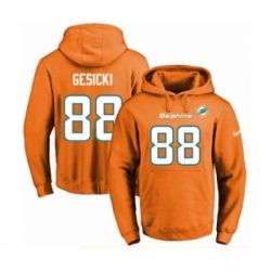 Football Mens Miami Dolphins 88 Mike Gesicki Orange Name Number Pullover Hoodie