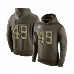 Football Miami Dolphins 49 Sam Eguavoen Green Salute To Service Mens Pullover Hoodie