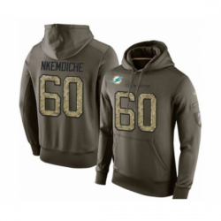 Football Miami Dolphins 60 Robert Nkemdiche Green Salute To Service Mens Pullover Hoodie