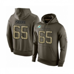 Football Miami Dolphins 65 Danny Isidora Green Salute To Service Mens Pullover Hoodie