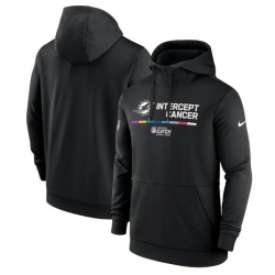 Men Miami Dolphins 2022 Black Crucial Catch Therma Performance Pullover Hoodie