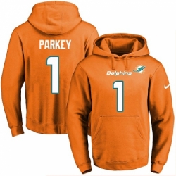 NFL Mens Nike Miami Dolphins 1 Cody Parkey Orange Name Number Pullover Hoodie