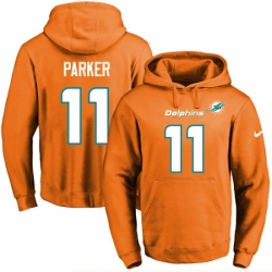NFL Mens Nike Miami Dolphins 11 DeVante Parker Orange Name Number Pullover Hoodie