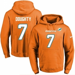 NFL Mens Nike Miami Dolphins 7 Brandon Doughty Orange Name Number Pullover Hoodie