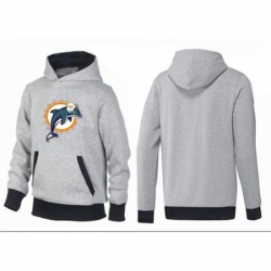 NFL Mens Nike Miami Dolphins Logo Pullover Hoodie GreyBlack