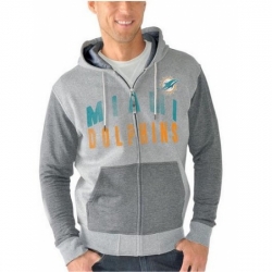 NFL Miami Dolphins G III Sports by Carl Banks Safety Tri Blend Full Zip Hoodie Heathered Gray