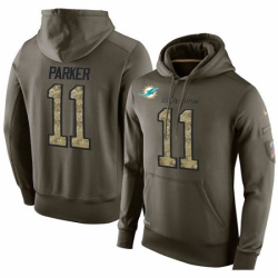 NFL Nike Miami Dolphins 11 DeVante Parker Green Salute To Service Mens Pullover Hoodie