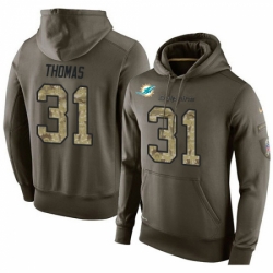 NFL Nike Miami Dolphins 31 Michael Thomas Green Salute To Service Mens Pullover Hoodie