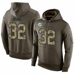 NFL Nike Miami Dolphins 32 Kenyan Drake Green Salute To Service Mens Pullover Hoodie
