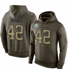 NFL Nike Miami Dolphins 42 Alterraun Verner Green Salute To Service Mens Pullover Hoodie