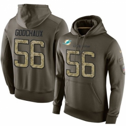 NFL Nike Miami Dolphins 56 Davon Godchaux Green Salute To Service Mens Pullover Hoodie