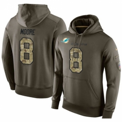 NFL Nike Miami Dolphins 8 Matt Moore Green Salute To Service Mens Pullover Hoodie