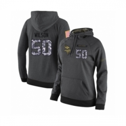 Football Womens Minnesota Vikings 50 Eric Wilson Stitched Black Anthracite Salute to Service Player Performance Hoodie