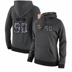 NFL Womens Nike Minnesota Vikings 90 Will Sutton Stitched Black Anthracite Salute to Service Player Performance Hoodie