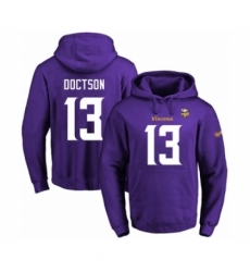 Football Mens Minnesota Vikings 13 Josh Doctson Purple Name Number Pullover Hoodie