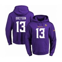 Football Mens Minnesota Vikings 13 Josh Doctson Purple Name Number Pullover Hoodie