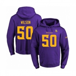 Football Mens Minnesota Vikings 50 Eric Wilson PurpleGold No Name Number Pullover Hoodie