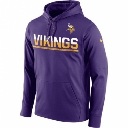 NFL Mens Minnesota Vikings Nike Purple Sideline Circuit Pullover Performance Hooded Sweatshirt