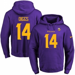 NFL Mens Nike Minnesota Vikings 14 Stefon Diggs PurpleGold No Name Number Pullover Hoodie