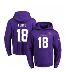 NFL Mens Nike Minnesota Vikings 18 Michael Floyd Purple Name Number Pullover Hoodie