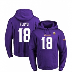 NFL Mens Nike Minnesota Vikings 18 Michael Floyd Purple Name Number Pullover Hoodie