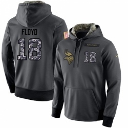 NFL Mens Nike Minnesota Vikings 18 Michael Floyd Stitched Black Anthracite Salute to Service Player Performance Hoodie