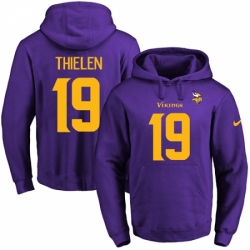 NFL Mens Nike Minnesota Vikings 19 Adam Thielen PurpleGold No Name Number Pullover Hoodie