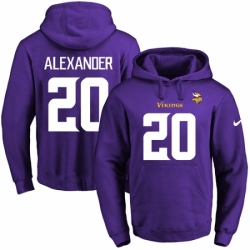 NFL Mens Nike Minnesota Vikings 20 Mackensie Alexander Purple Name Number Pullover Hoodie
