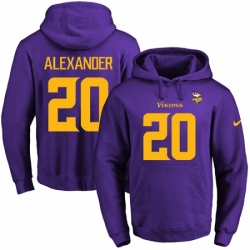 NFL Mens Nike Minnesota Vikings 20 Mackensie Alexander PurpleGold No Name Number Pullover Hoodie