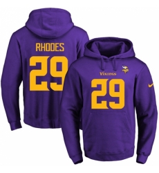 NFL Mens Nike Minnesota Vikings 29 Xavier Rhodes PurpleGold No Name Number Pullover Hoodie