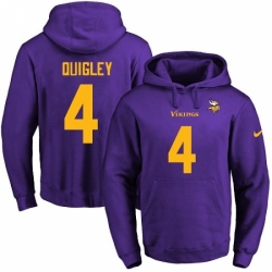 NFL Mens Nike Minnesota Vikings 4 Ryan Quigley PurpleGold No Name Number Pullover Hoodie