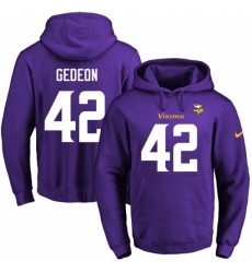 NFL Mens Nike Minnesota Vikings 42 Ben Gedeon Purple Name Number Pullover Hoodie