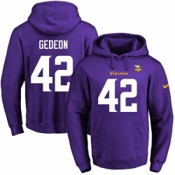 NFL Mens Nike Minnesota Vikings 42 Ben Gedeon Purple Name Number Pullover Hoodie