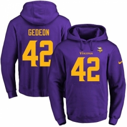 NFL Mens Nike Minnesota Vikings 42 Ben Gedeon PurpleGold No Name Number Pullover Hoodie
