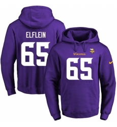 NFL Mens Nike Minnesota Vikings 65 Pat Elflein Purple Name Number Pullover Hoodie