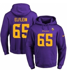 NFL Mens Nike Minnesota Vikings 65 Pat Elflein PurpleGold No Name Number Pullover Hoodie