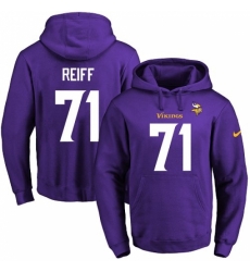 NFL Mens Nike Minnesota Vikings 71 Riley Reiff Purple Name Number Pullover Hoodie