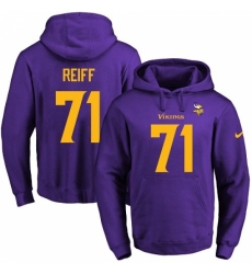 NFL Mens Nike Minnesota Vikings 71 Riley Reiff PurpleGold No Name Number Pullover Hoodie
