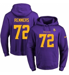 NFL Mens Nike Minnesota Vikings 72 Mike Remmers PurpleGold No Name Number Pullover Hoodie