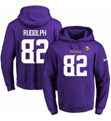 NFL Mens Nike Minnesota Vikings 82 Kyle Rudolph Purple Name Number Pullover Hoodie