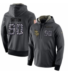 NFL Mens Nike Minnesota Vikings 90 Will Sutton Stitched Black Anthracite Salute to Service Player Performance Hoodie