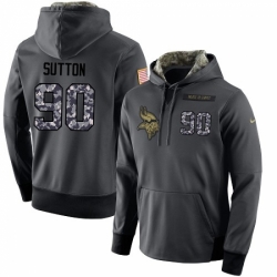 NFL Mens Nike Minnesota Vikings 90 Will Sutton Stitched Black Anthracite Salute to Service Player Performance Hoodie
