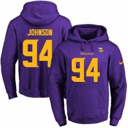 NFL Mens Nike Minnesota Vikings 94 Jaleel Johnson PurpleGold No Name Number Pullover Hoodie