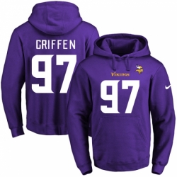 NFL Mens Nike Minnesota Vikings 97 Everson Griffen Purple Name Number Pullover Hoodie