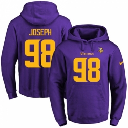 NFL Mens Nike Minnesota Vikings 98 Linval Joseph PurpleGold No Name Number Pullover Hoodie