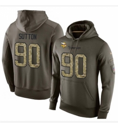 NFL Nike Minnesota Vikings 90 Will Sutton Green Salute To Service Mens Pullover Hoodie